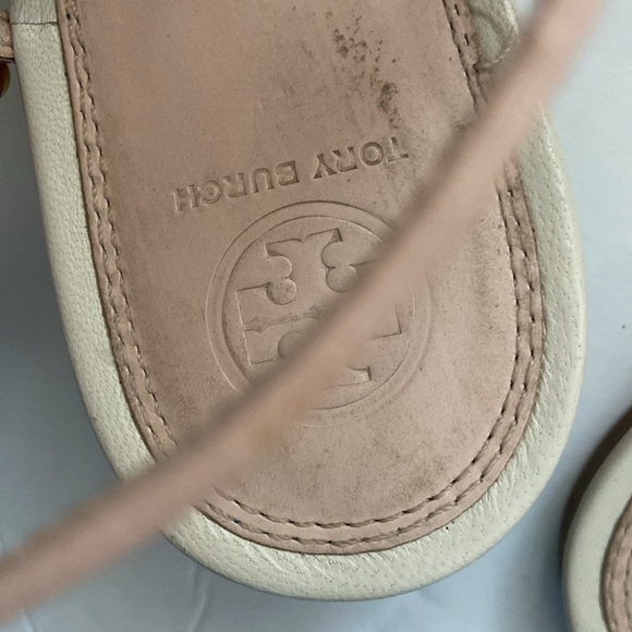 Tory Burch Miller Fringe Rosette Pink Leather Flat Sandal Ankle Strap10.5 Brazil - Picture 6 of 6